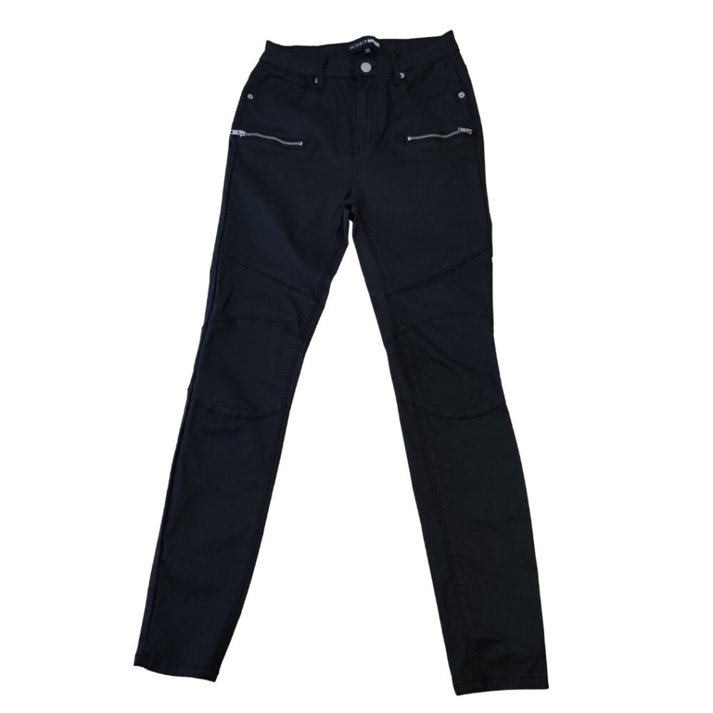 Fashion Nova Black Straight Leg Pants with Zipper Details